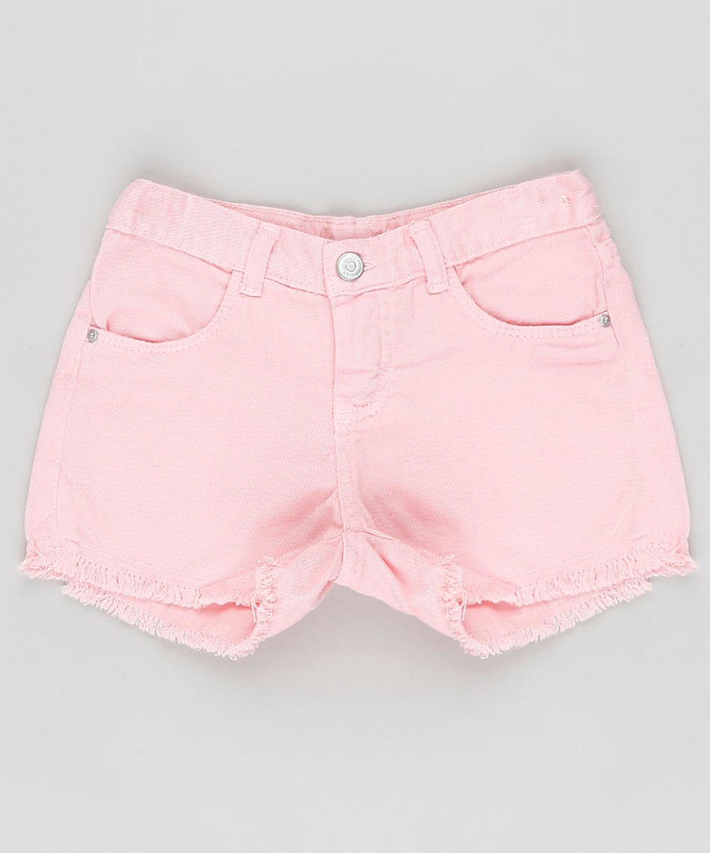 Short-de-Sarja-Infantil-com-Barra-Desfiada-Rosa-9895594-Rosa_1