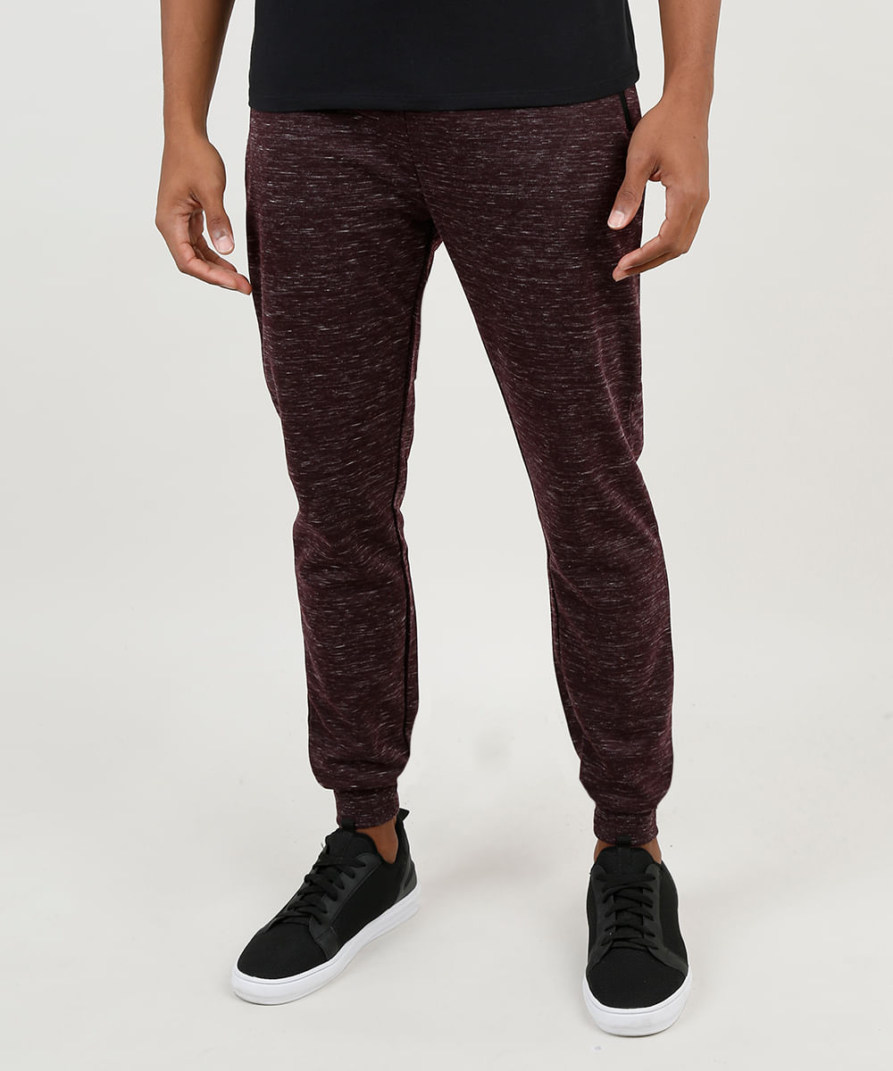 Menor preço em Calça Masculina Relaxed em Moletom com Cordão e Bolsos Vinho