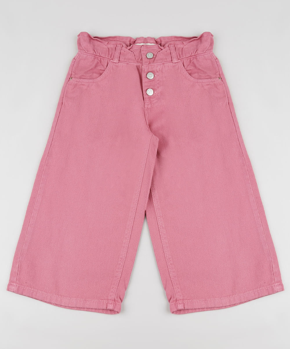 Calca-de-Sarja-Infantil-Pantacourt-Clochard-Rosa-9892621-Rosa_1