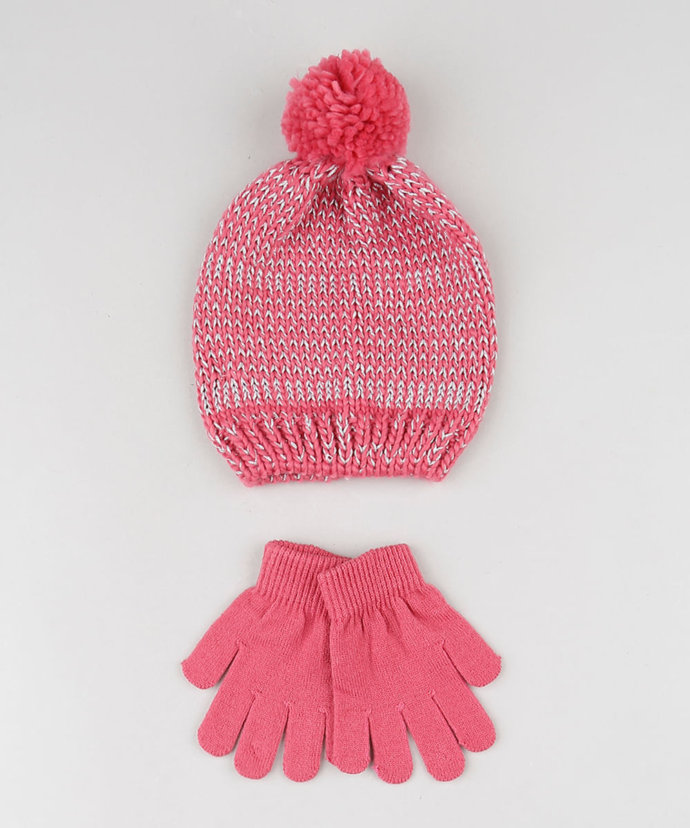 Kit-Infantil-de-Gorro-com-Lurex---Luva-em-Trico-Rosa-9784991-Rosa_1