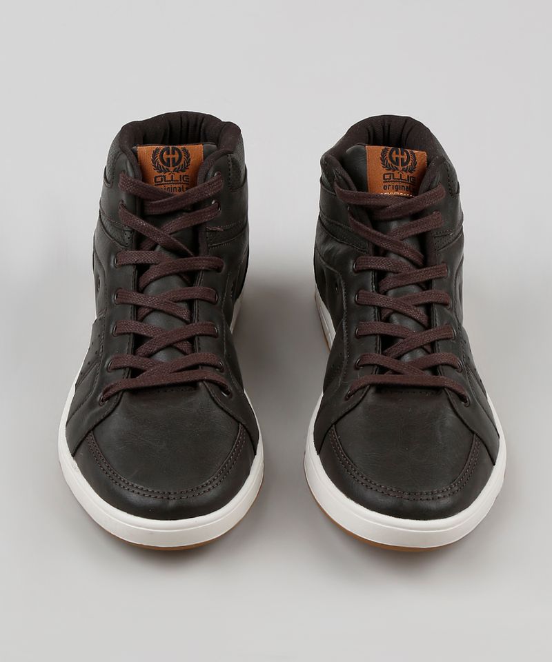 Tenis-Masculino-Ollie-Cano-Alto-com-Recortes-Marrom-Escuro-9904662-Marrom_Escuro_5