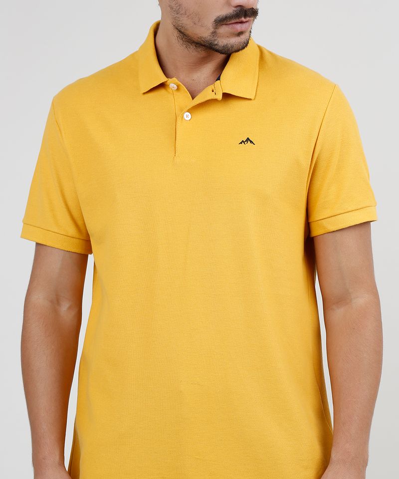 Polo-Masculina-Basica-Comfort-em-Piquet-Manga-Curta-Mostarda-9449829-Mostarda_4