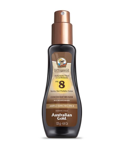 Protetor Solar Australian Gold Spray Gel FPS 8 - 125ml único Único