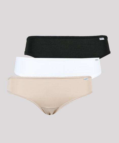 Kit de 3 Calcinhas DelRio Biquíni  Multicor