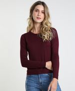 Sueter-Feminino-Basico-em-Trico-Decote-Redondo-Vinho-9325342-Vinho_1