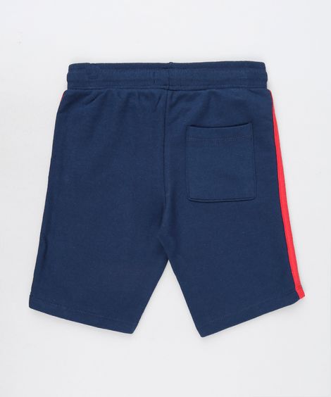 Bermuda Infantil em Moletom com Bolsos Azul Marinho