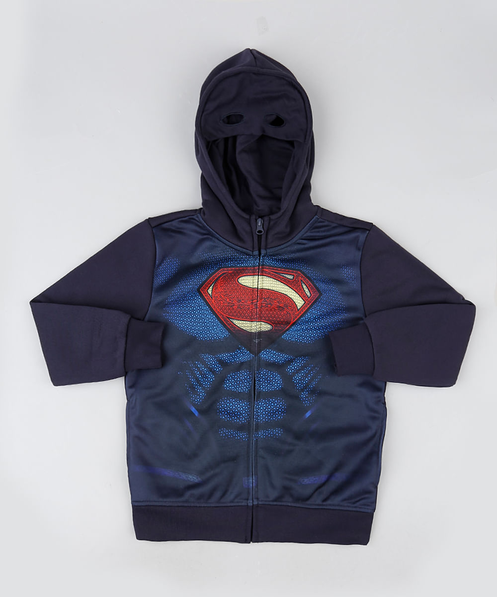 superman zipper moletom com capuz