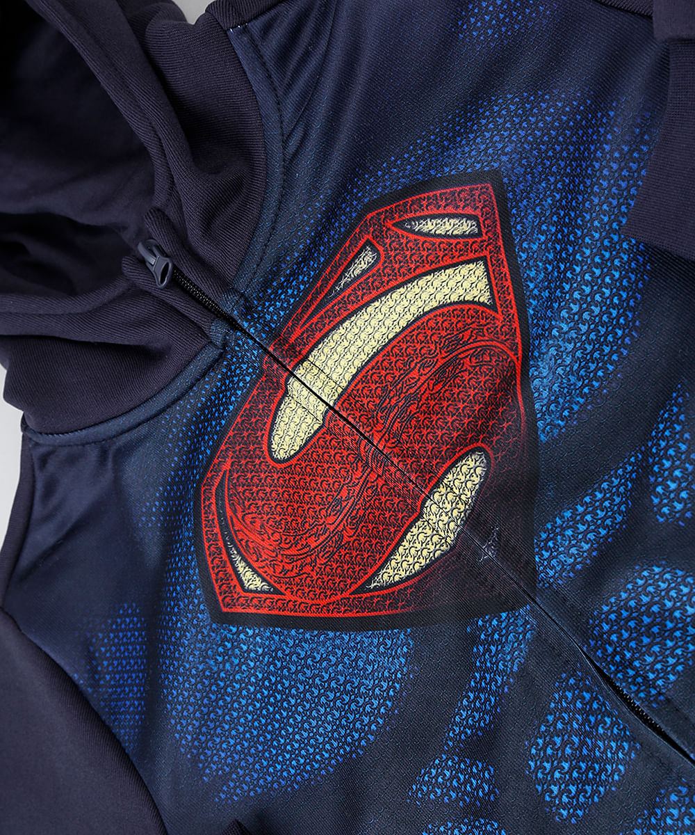 superman zipper moletom com capuz