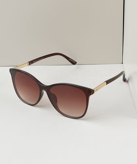 Óculos de Sol Redondo Feminino Yessica Marrom