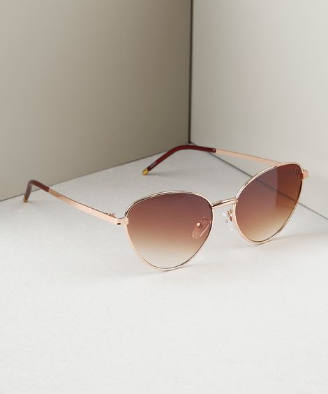 Óculos de Sol Gatinho Feminino Yessica Dourado