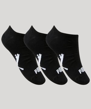 Kit de 3 Meias Masculinas Soquete Puma  Preto