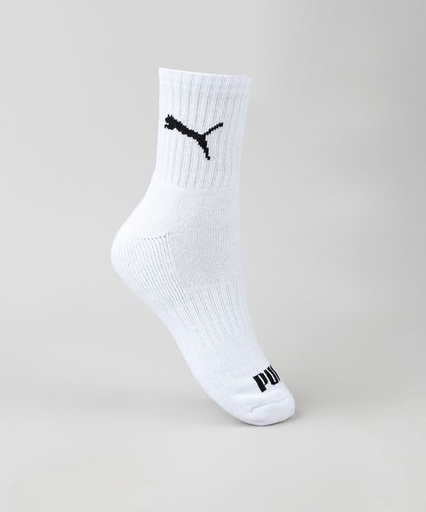 Kit de 3 Pares de Meias Masculinas Cano médio Puma - multicor