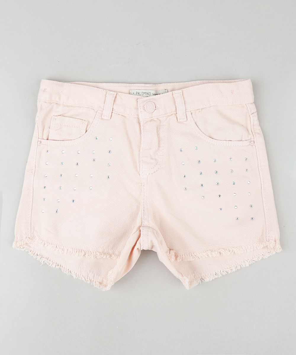 Short-de-Sarja-Infantil-com-Strass-e-Bolsos--Rosa-Claro-9908609-Rosa_Claro_1