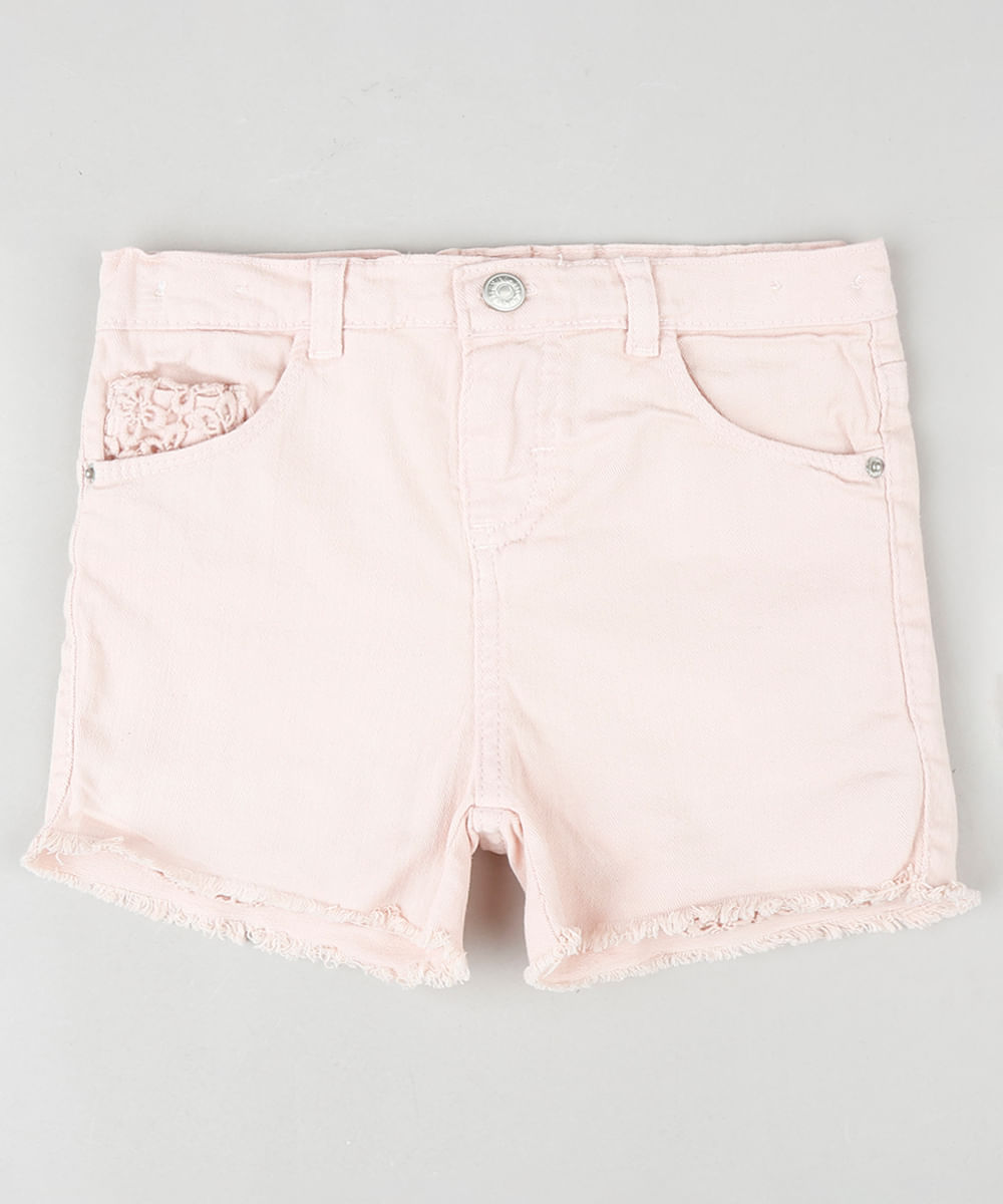 Short-de-Sarja-Infantil-com-Renda-e-Barra-Desfiada-Rosa-Claro-9892617-Rosa_Claro_1