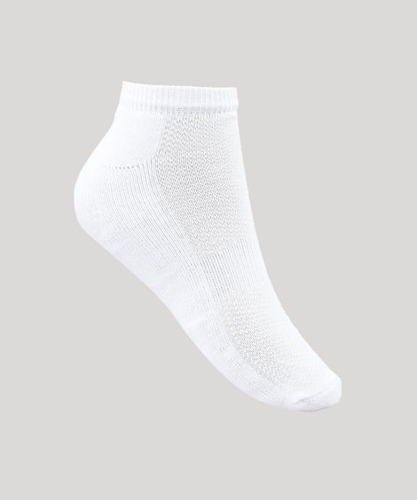 kit de 3 meias masculinas cano baixo branca