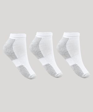 Kit de 3 Meias Masculinas Esportivas Ace Cano Baixo  Branco