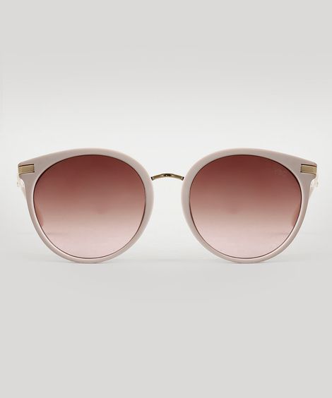 Óculos de Sol Redondo Feminino Yessica Off White