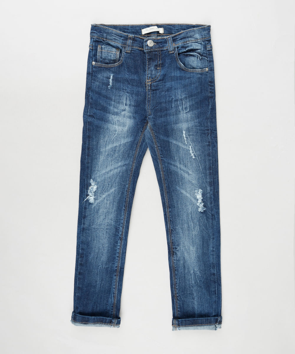 Calca-Jeans-Infantil-Reta-com-Rasgos-Azul-Escuro-9892616-Azul_Escuro_1