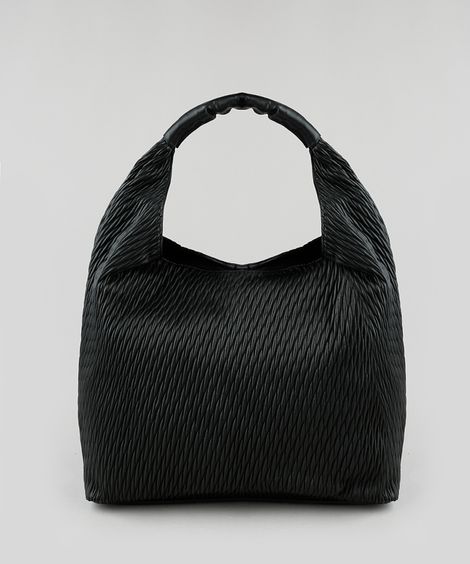 Bolsa Feminina Hobo Grande Texturizada Preta