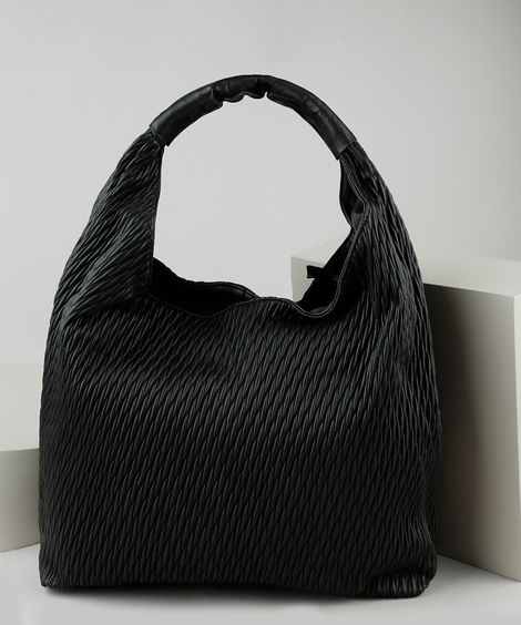 Bolsa Feminina Hobo Grande Texturizada Preta