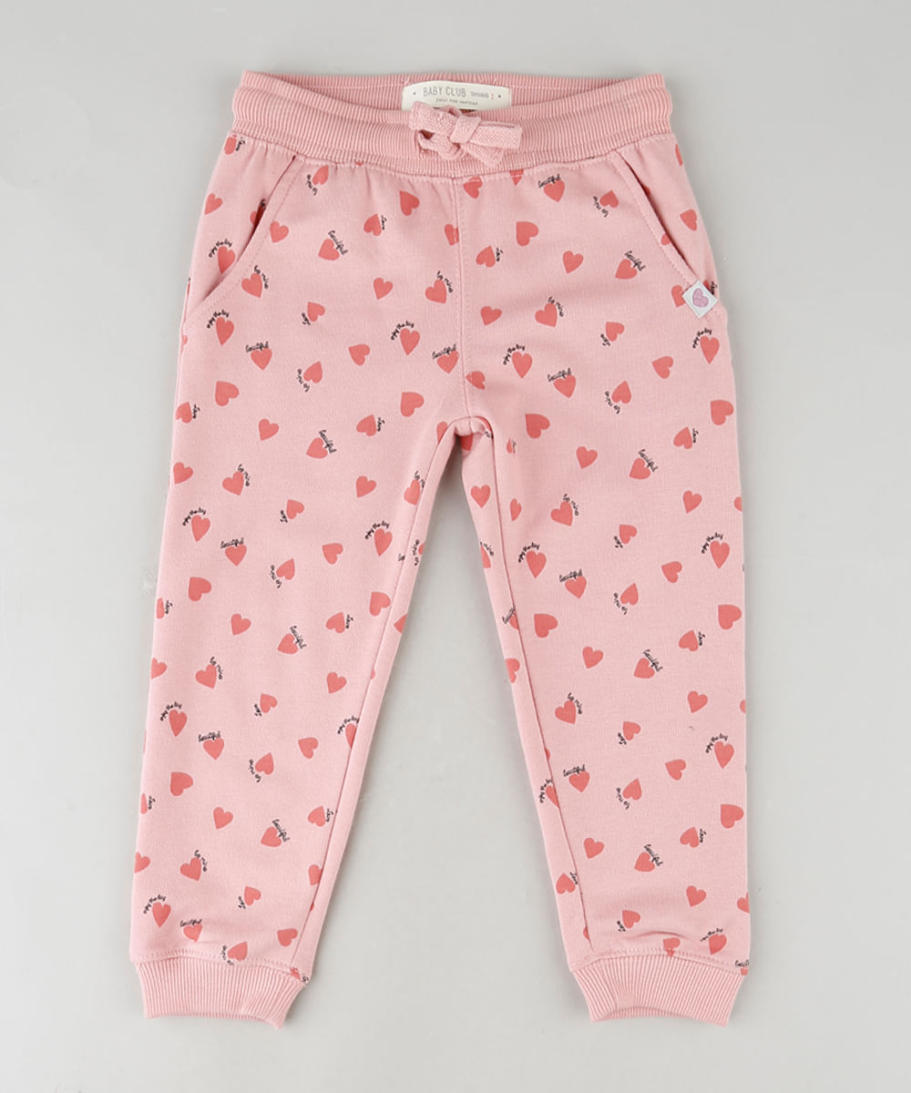 Calca-Infantil-Basica-Estampada-de-Coracoes-em-Moletom-Felpado-com-Bolsos-Rosa-9794860-Rosa_1