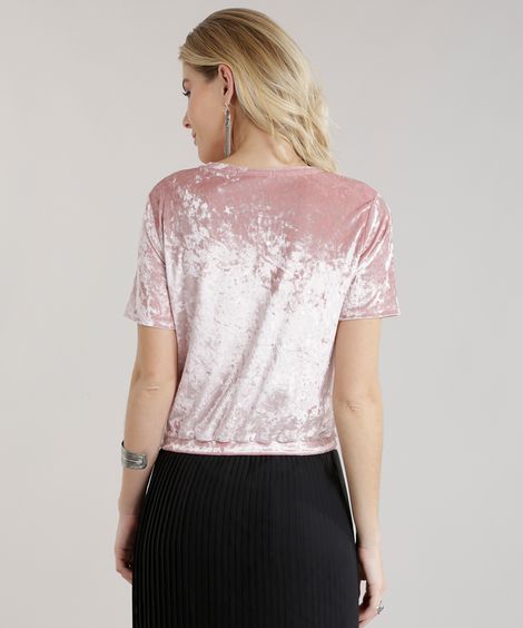 Blusa em Veludo Molhado "90'S Teens" Rosê
