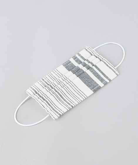 Máscara de Tecido Reutilizável para Proteção Individual Listrada Off White