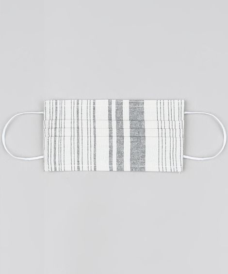 Máscara de Tecido Reutilizável para Proteção Individual Listrada Off White