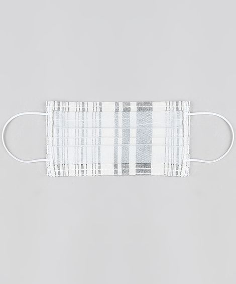 Máscara de Tecido Reutilizável para Proteção Individual Listrada Off White