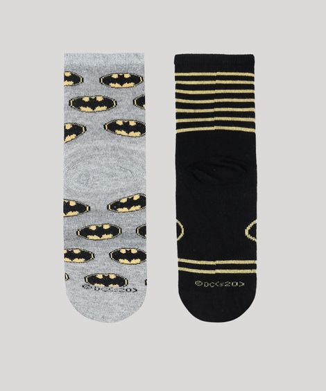 Kit de 2 Meias Infantis Batman Multicor