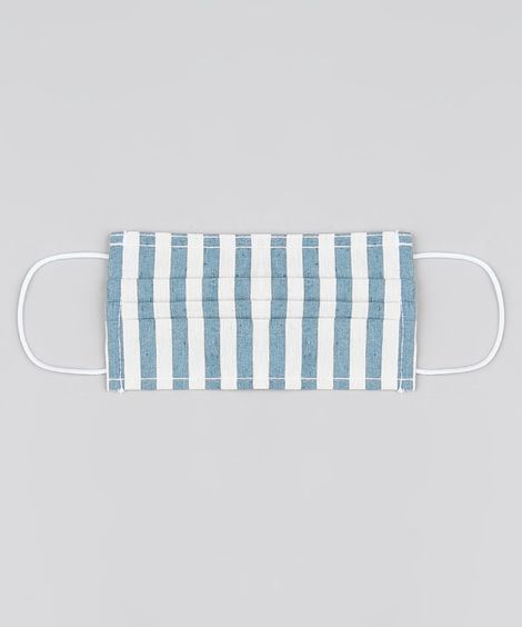 Máscara de Tecido Reutilizável para Proteção Individual Listrada Off White