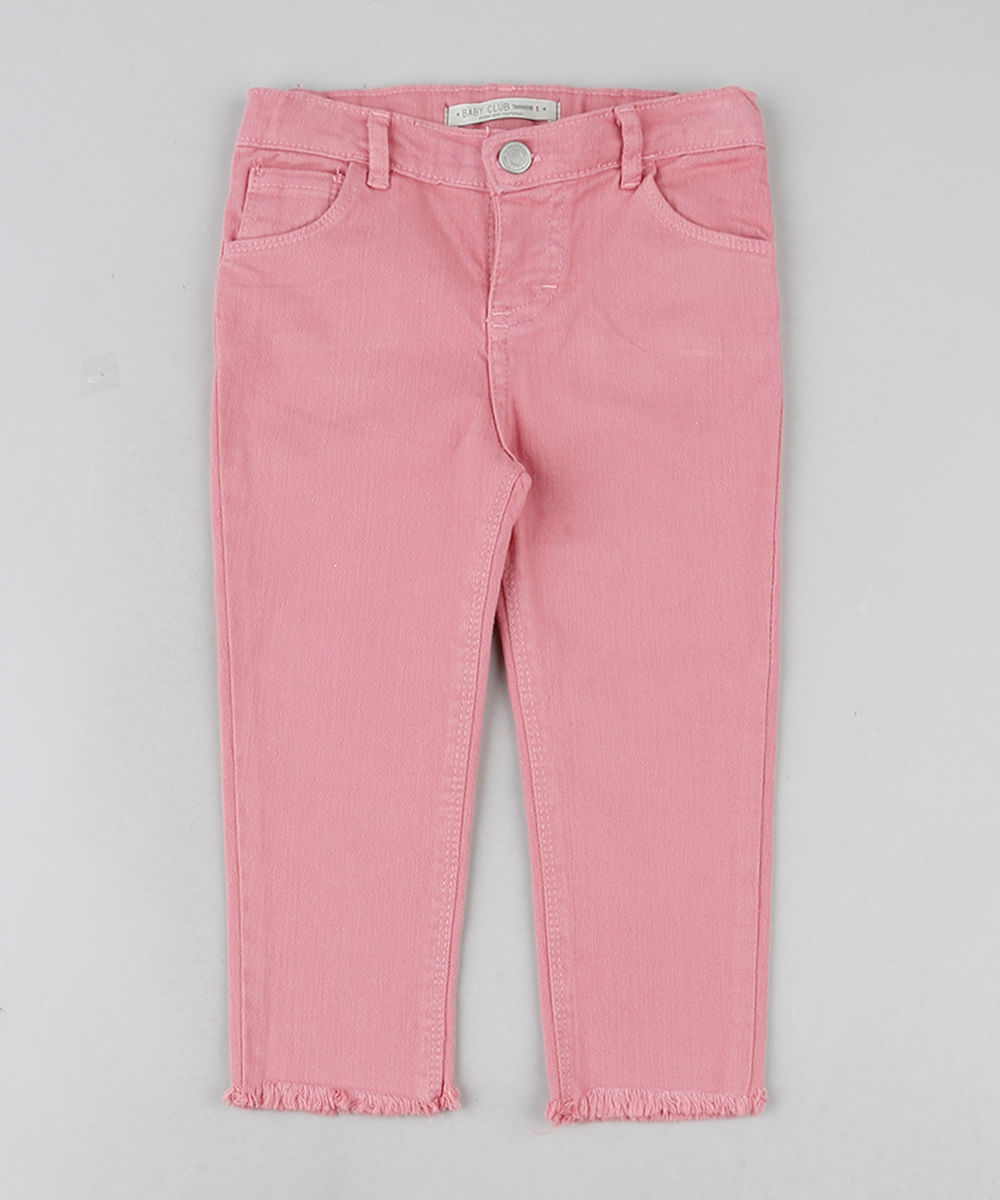 Calca-de-Sarja-Infantil-Reta-com-Bolsos-Rosa-9944058-Rosa_1