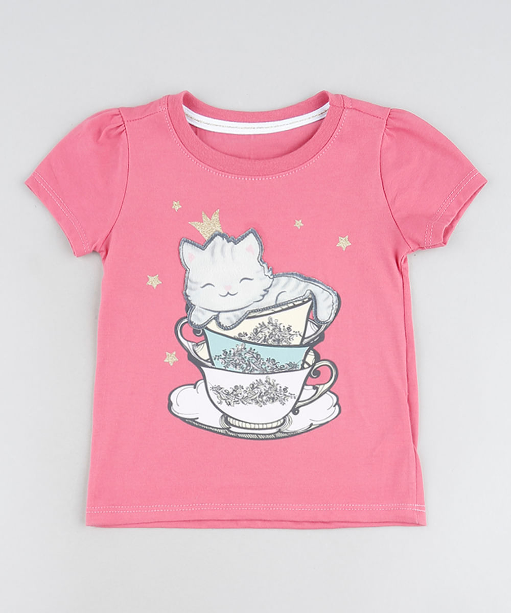 Blusa-Infantil-Gatinho-Manga-Curta-Rosa-9887647-Rosa_1