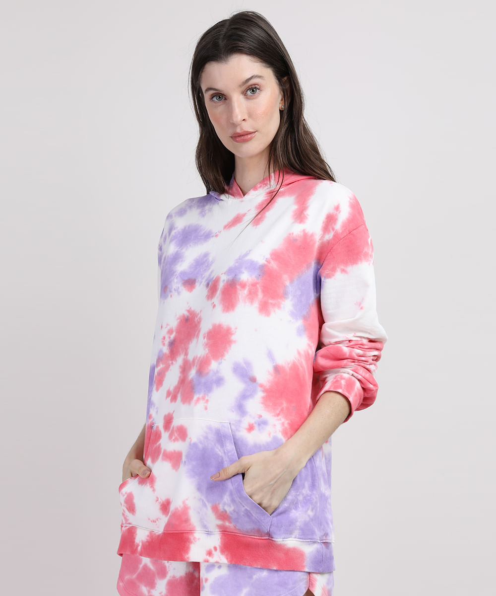 moletom com capuz dress tie dye