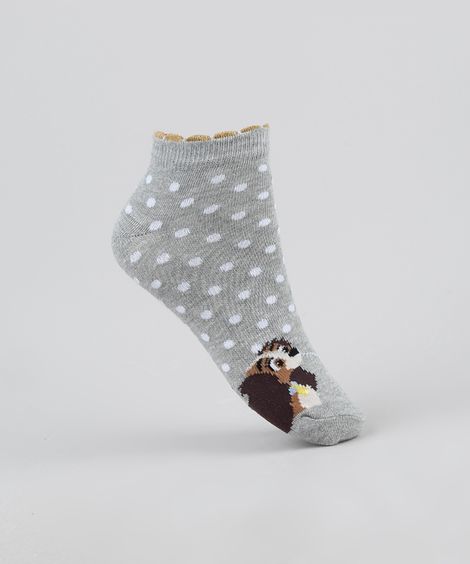 Kit de 2 Meias Femininas Cano Baixo A Dama e o Vagabundo Estampadas Multicor