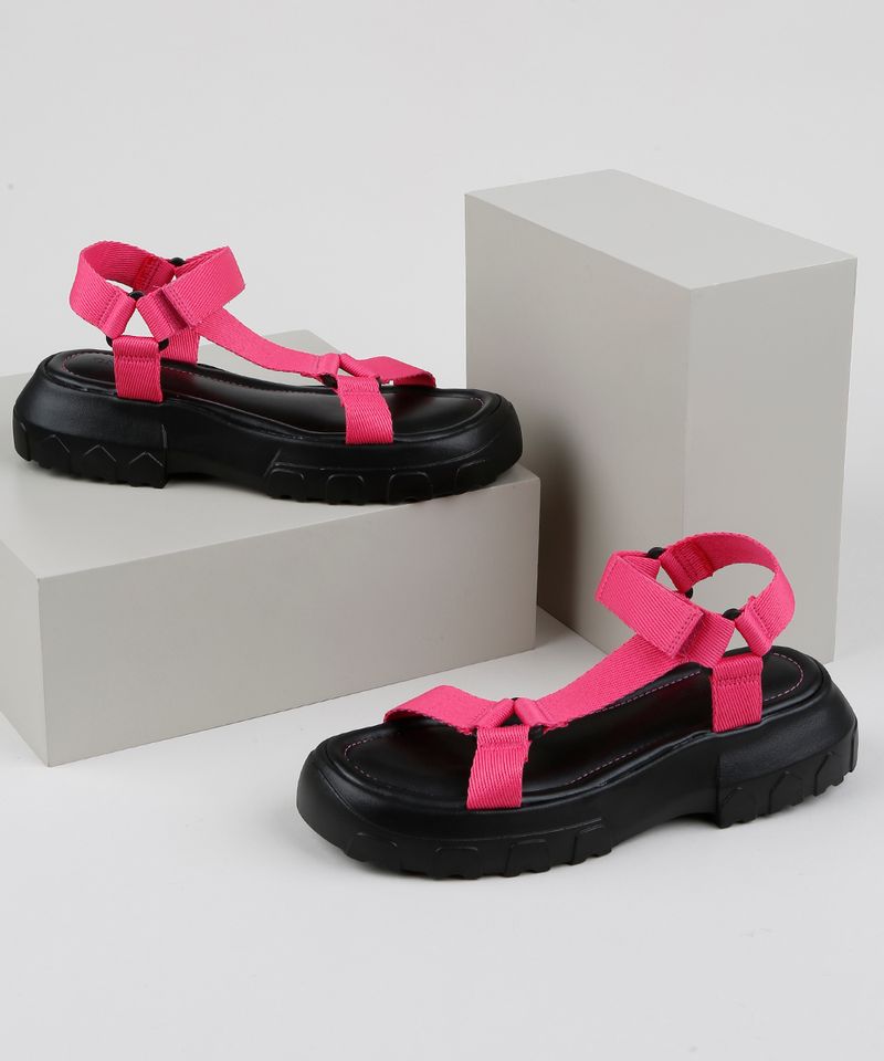 Papete-Feminina-Oneself-Flatform-Tratorada-com-Velcro-Rosa-9952381-Rosa_1