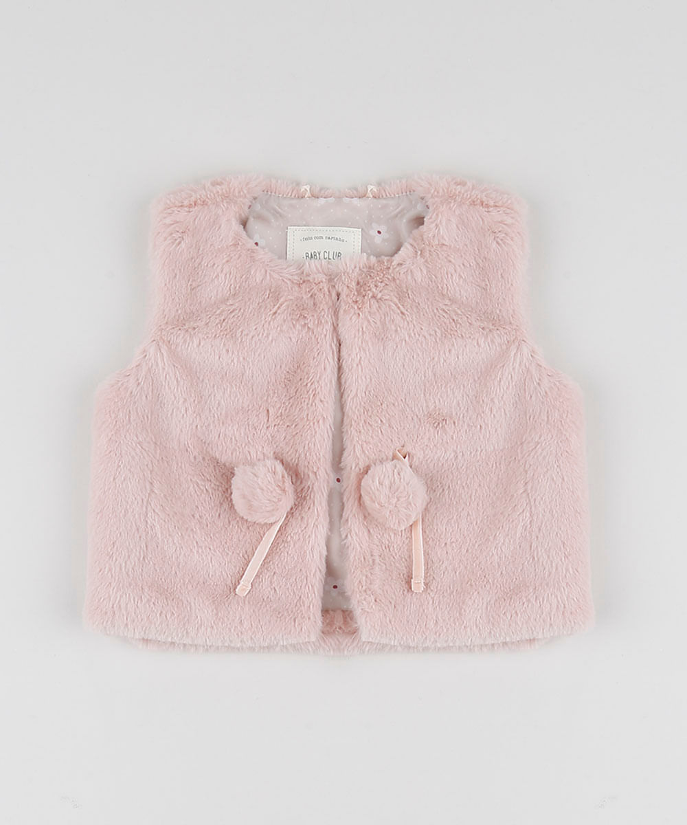 Colete-Infantil-em-Pelo-com-Bolsos-Rosa-Claro-9810481-Rosa_Claro_1