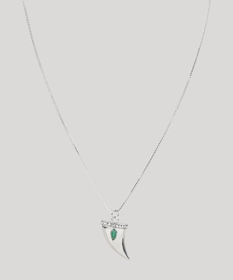 Colar Feminino Longo com Pingente Prateado