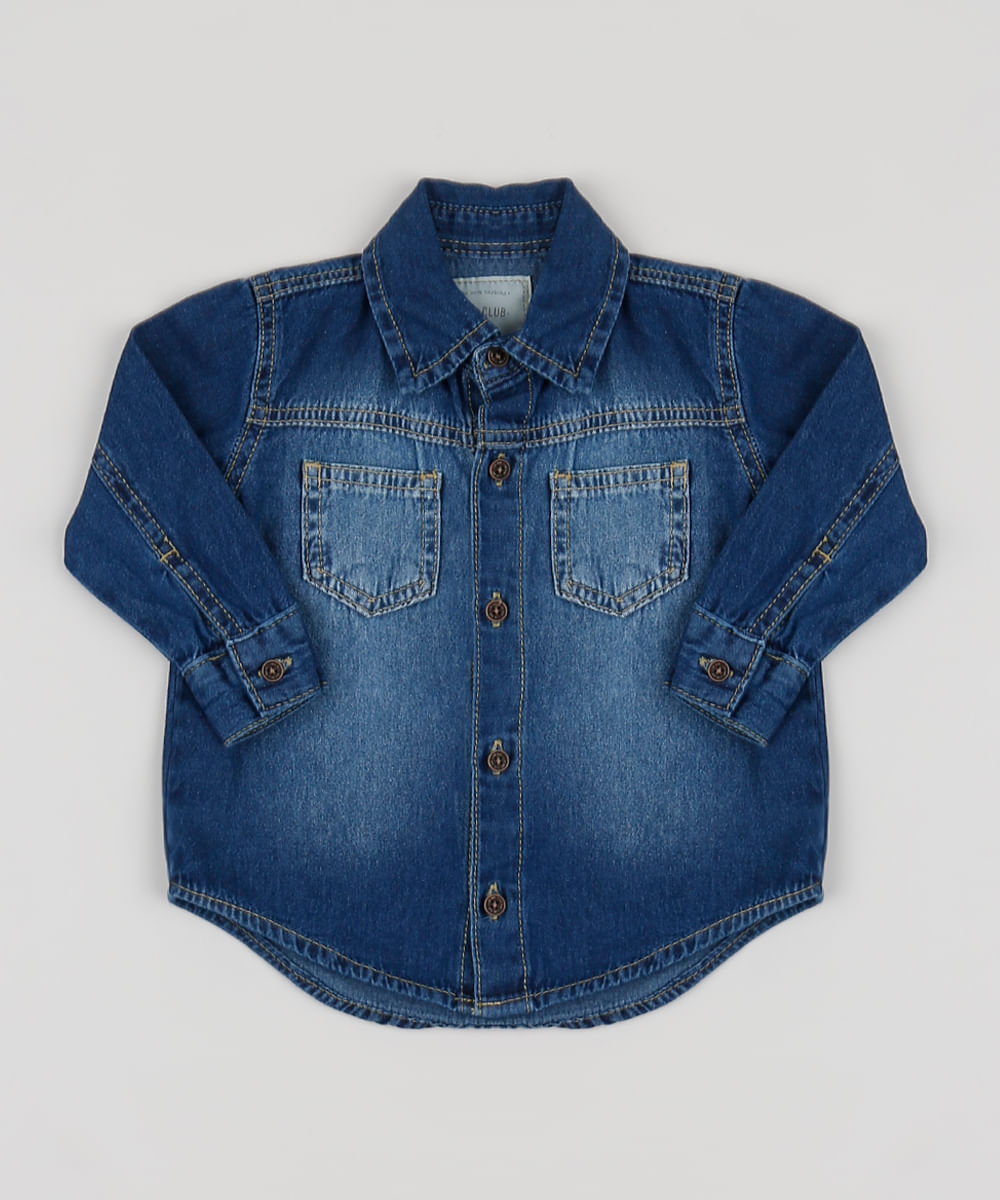 camisa jeans infantil c&a