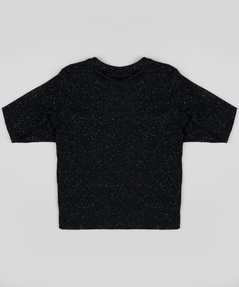 Camiseta Infantil Batman Manga Longa Preta