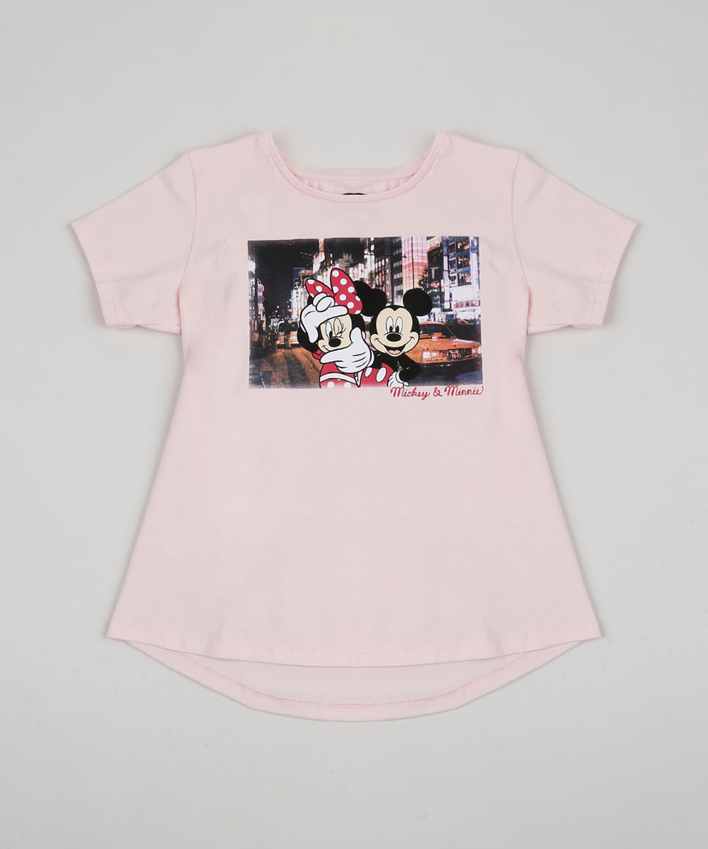 Blusa-Juvenil-Minnie-e-Mickey-Manga-Curta-Rosa-9954975-Rosa_1