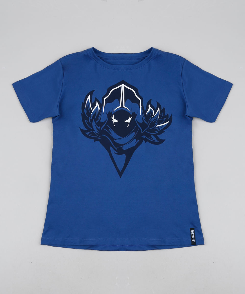 Camiseta Juvenil Corvo Manga Curta Azul - C&A