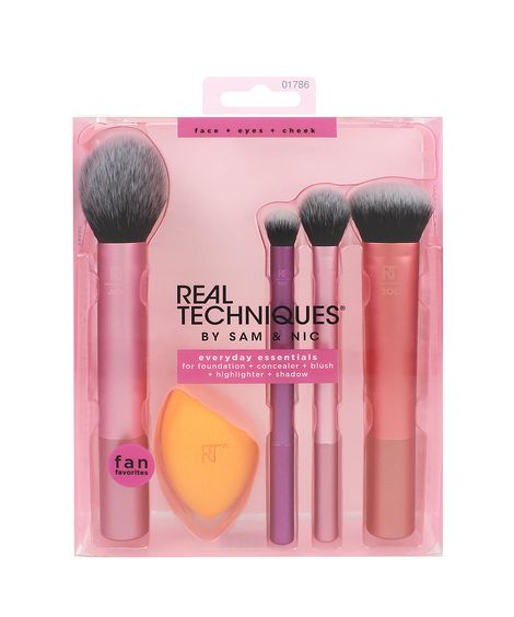 kit de pincéis para maquiagem everyday essentials real techniques