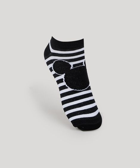Kit de 2 Meias Femininas Mickey Cano Baixo Preto