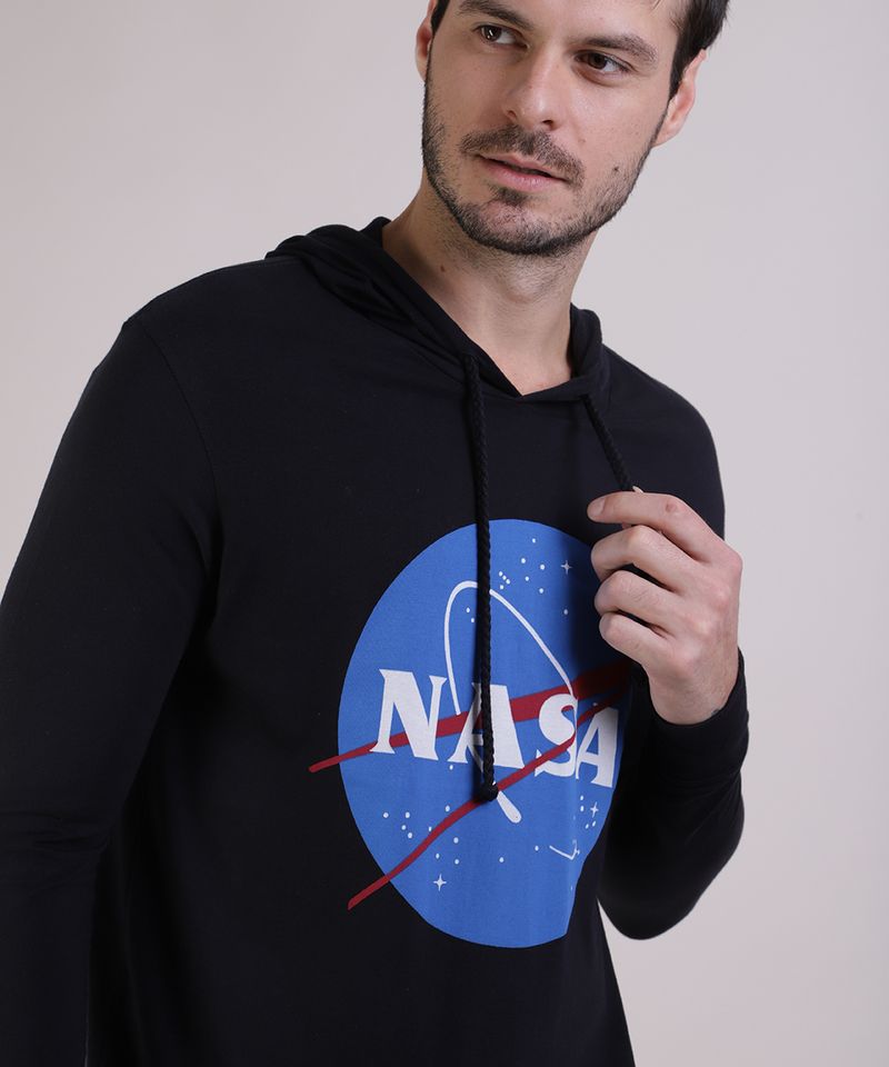 Camiseta-Masculina-NASA-com-Capuz-Manga-Longa-Preta-9953260-Preto_4