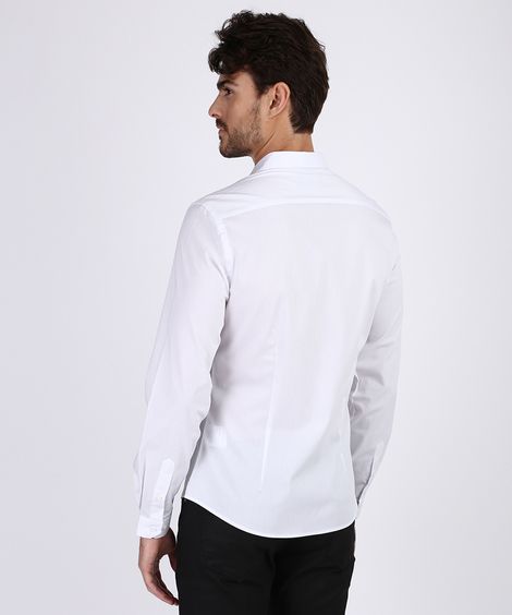 Camisa Social Masculina Slim Manga Longa Branca