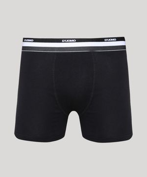 Cueca Masculina D'Uomo Boxer em Algodão com Listras Preta