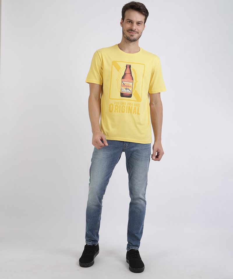Camiseta-Masculina--Original--Manga-Curta-Gola-Careca-Amarela-9956469-Amarelo_3