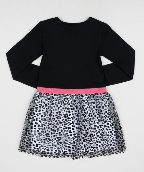 Vestido infantil LOL Surprise Manga Longa com Tule Preto