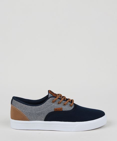 Tênis Masculino Ollie com Cadarço Azul Marinho